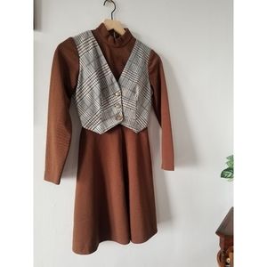 Brown Mock Neck Dress